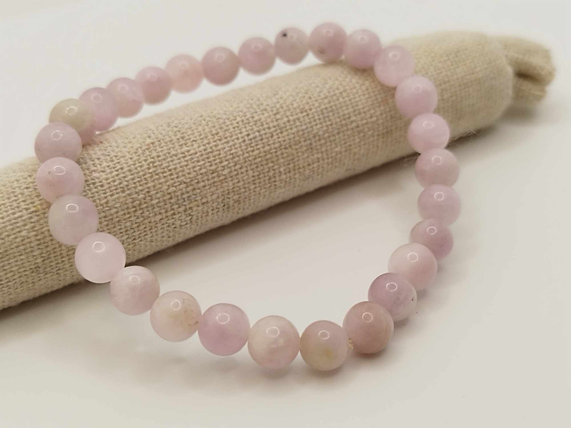 Bracelet Quartz Rose perles naturelles de 8 mm